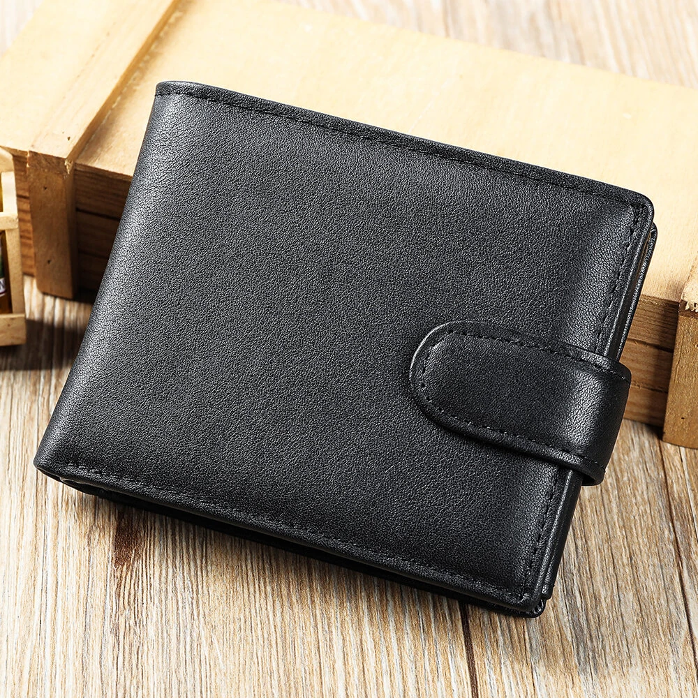 (image for) Ekphero Men's Retro Genuine Leather Wallet, Compact Multi-Card Money Clip, Multi Slot Anti-theft Credit Card Holder Coin Purse